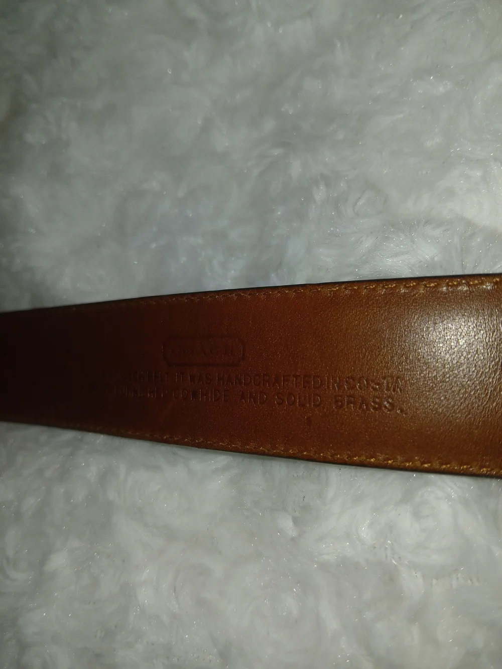 Coach Dark Brown Leather Belt with Gold Buckle Size 44